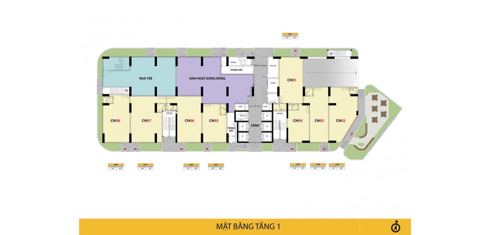 MẶT BẰNG TẦNG 1